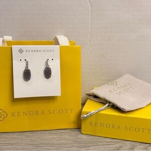 Kendra Scott Lee Silver Drop in Platinum Druzy